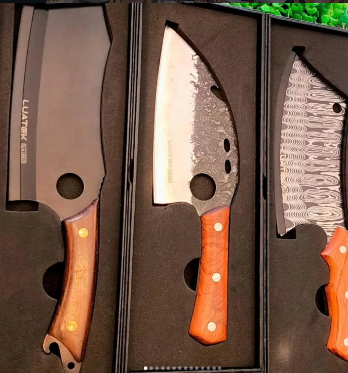 Conjunto de facas artesanais premium em caixas